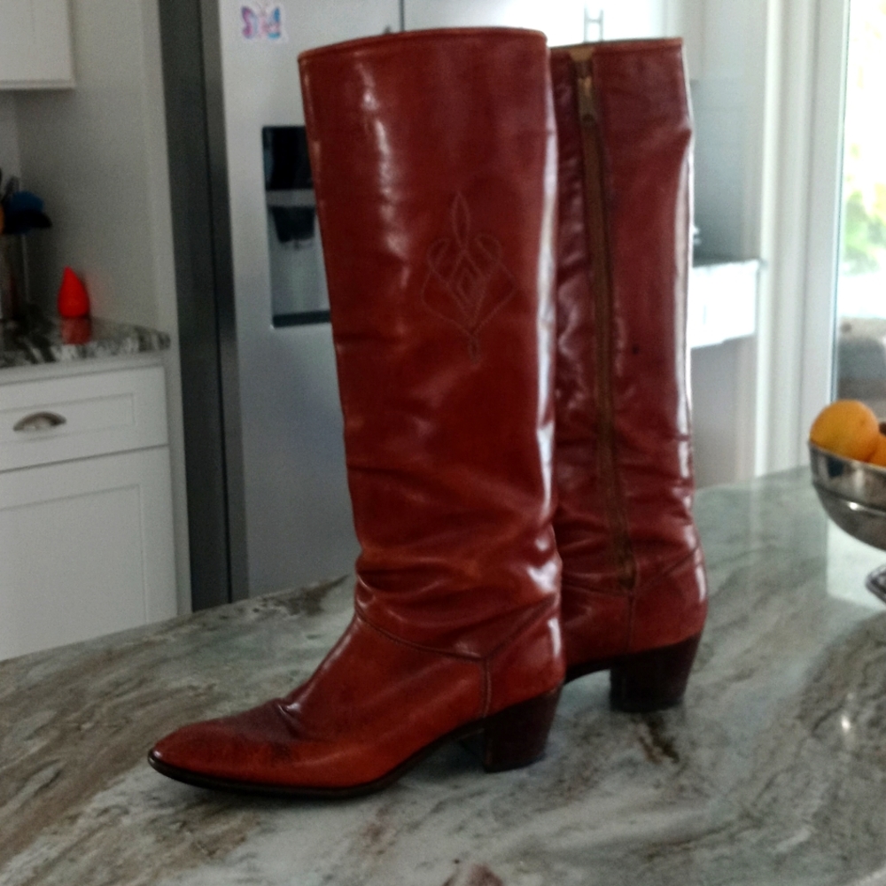 Vintage Mens Tall Italian Leather Boots